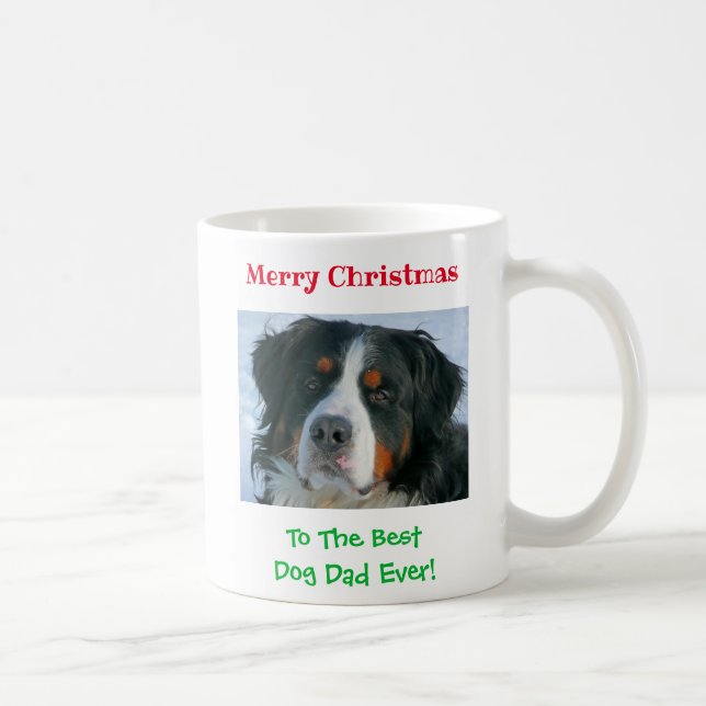 Christmas Best Dog Dad Ever Pet Photo Coffee Mug (Right)