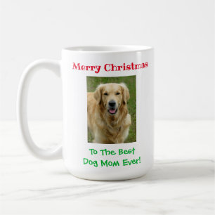 Christmas Best Dog Mum Ever Custom Pet Photo Coffee Mug
