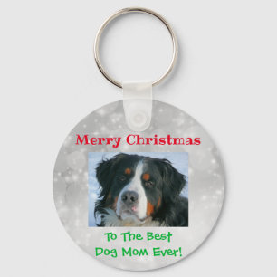 Christmas Best Dog Mum Ever Pet Custom Photo Key Ring