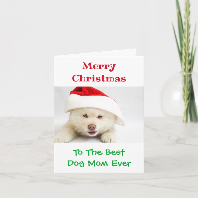 Christmas Best Dog Mum Ever Pet Photo Card (Front)