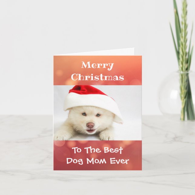 Christmas Best Dog Mum Ever Pet Photo Card (Front)