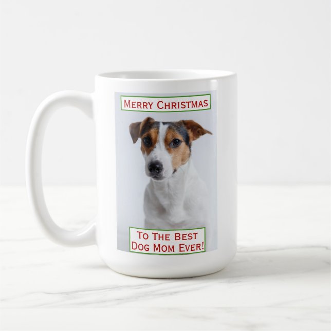Christmas Best Dog Mum Ever Pet Photo Coffee Mug (Left)