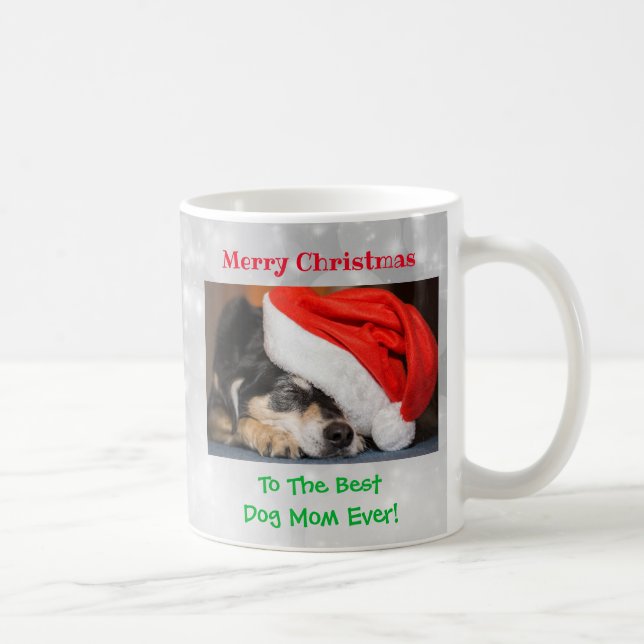 Christmas Best Dog Mum Ever Pet Photo Coffee Mug (Right)