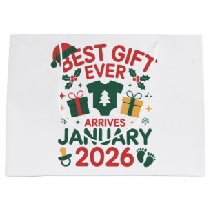Christmas Best Gift Arrives January 2026 Couples Large Gift Bag