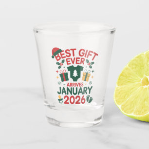 Christmas Best Gift Arrives January 2026 Couples Shot Glass