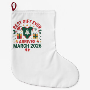 Christmas Best Gift Arrives March 2026 Couples Large Christmas Stocking