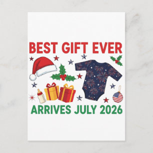Christmas Best Gift Ever Arrives July 2026 Holiday Postcard
