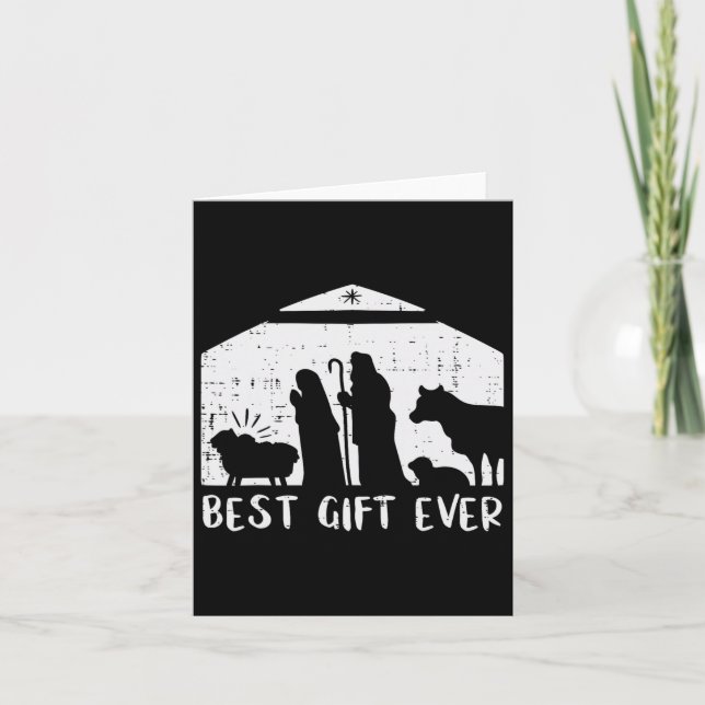 Christmas Best Gift Nativity Xmas Christian Men Wo Card (Front)
