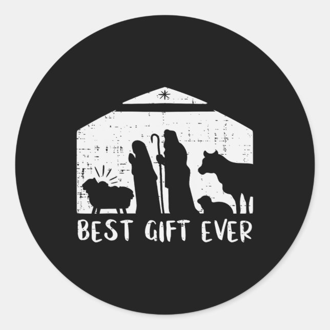 Christmas Best Gift Nativity Xmas Christian Men Wo Classic Round Sticker (Front)