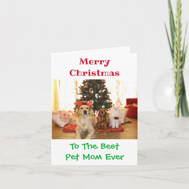 Christmas Best Pet Mum Ever Cute Photo Card (Front)