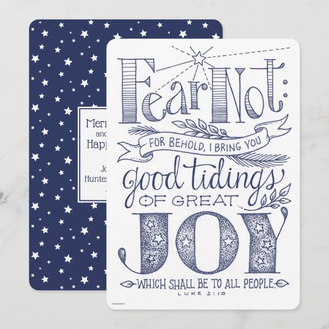 Christmas Bible Quote Typography Holiday Card (Front/Back)