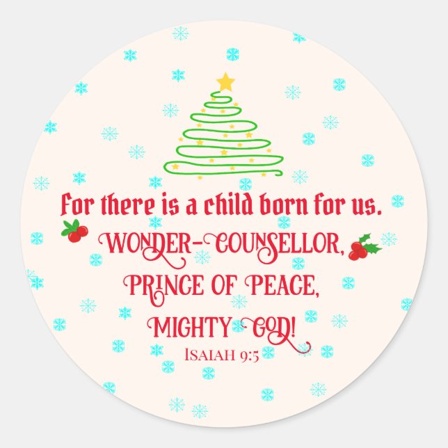 Christmas Bible reading t-shirt Classic Round Sticker (Front)