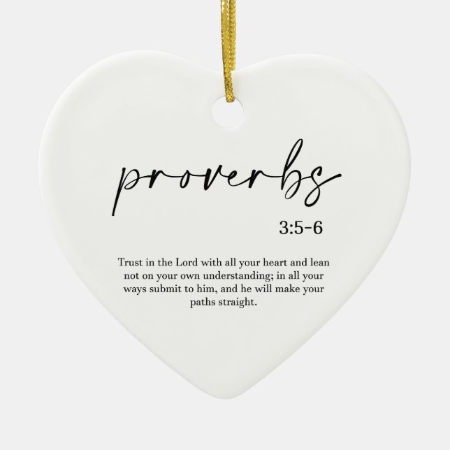 Christmas Bible Verse Heart Ceramic Ornament (Front)