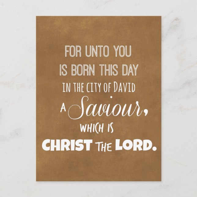 Christmas Bible Verse Holiday Postcard (Front)