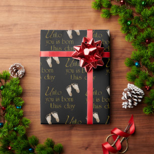 Christmas Bible Verse On Black Wrapping Paper