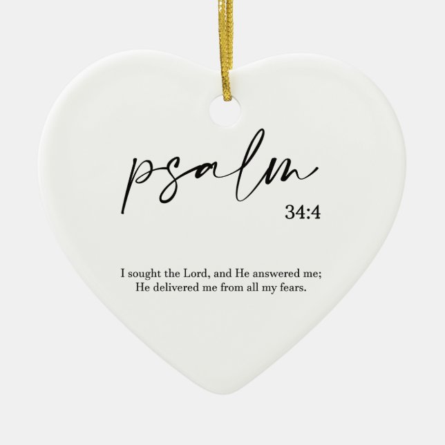  Christmas Bible Verse Psalm Ceramic Ornament (Front)