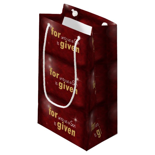 Christmas Bible Verse Small Gift Bag (Front Angled)