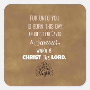 Christmas Bible Verse Square Sticker