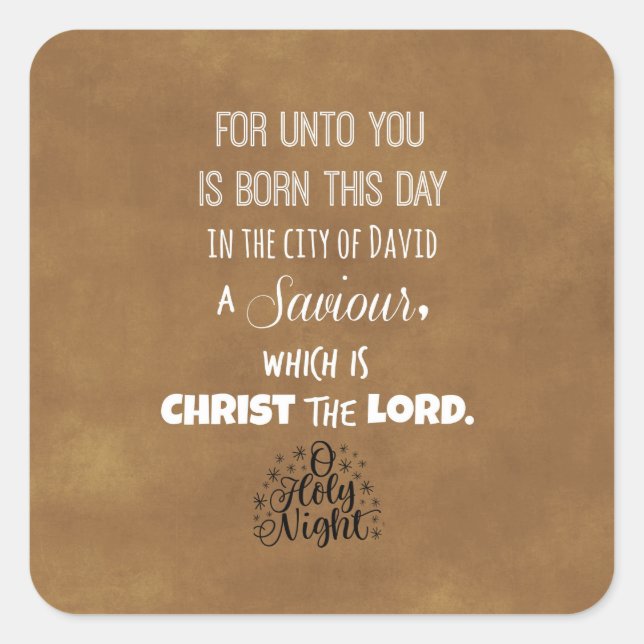 Christmas Bible Verse Square Sticker (Front)