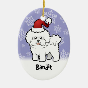 Christmas Bichon Frise (add your pets name) Ceramic Tree Decoration