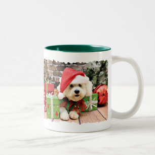 Christmas - Bichon Frise - Daisy Two-Tone Coffee Mug