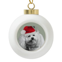 Christmas Bichon Frise dog personalised ornament