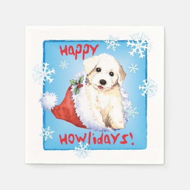 Christmas Bichon Napkin (Front)