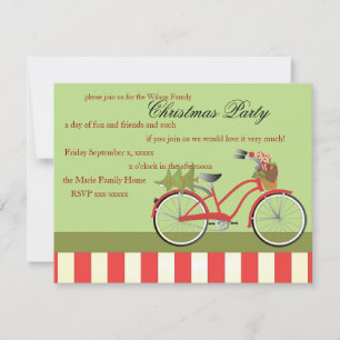 Christmas Bicycle Invitation