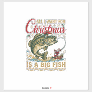 Christmas Big Fish Bass Santa Boat Fishing