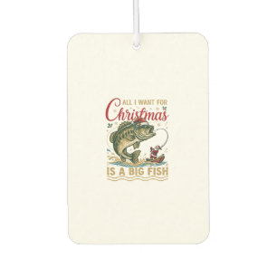 Christmas Big Fish Bass Santa Boat Fishing Car Air Freshener