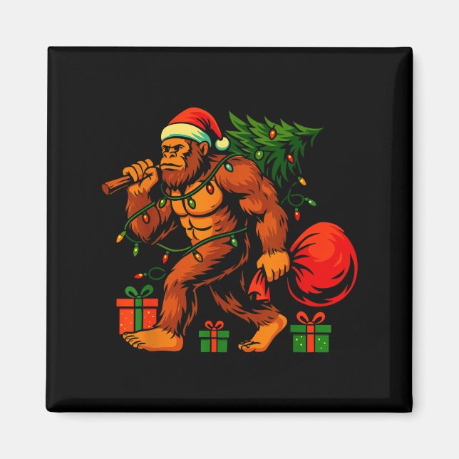 Christmas Bigfoot Costume Men Boy Sasquatch Xmas T Magnet (Front)