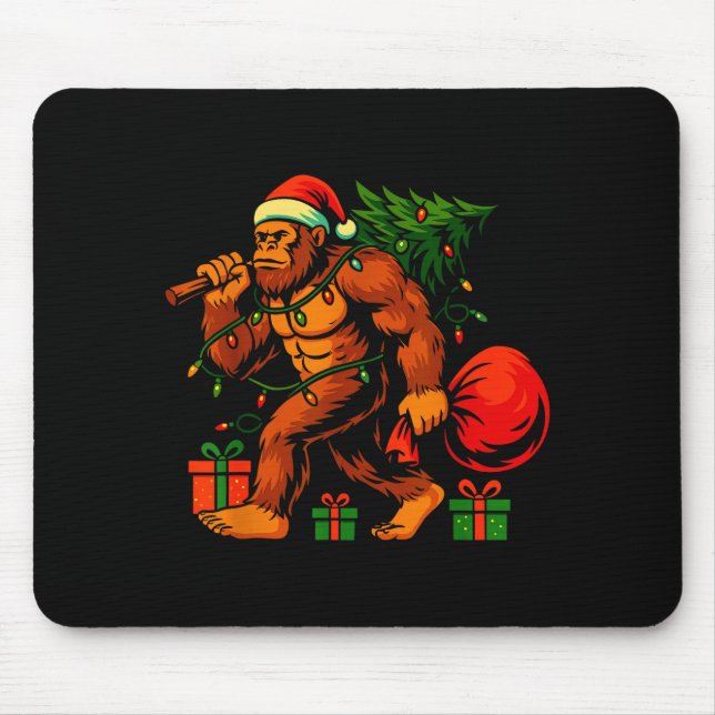 Christmas Bigfoot Costume Men Boy Sasquatch Xmas T Mouse Mat (Front)