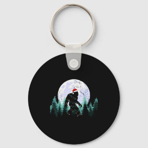 Christmas Bigfoot Sasquatch Tree Lights Funny Xmas Key Ring