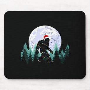 Christmas Bigfoot Sasquatch Tree Lights Funny Xmas Mouse Mat
