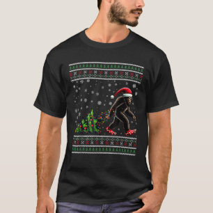 Christmas Bigfoot Ugly Sweater Carrying Tree Funny