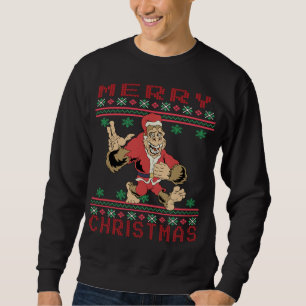 Christmas Bigfoot Ugly Sweater Santa Sasquatch Mer