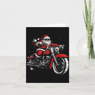 Christmas Biker Santa Claus Funny Motorcycle Motor Card