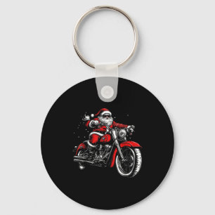 Christmas Biker Santa Claus Funny Motorcycle Motor Key Ring