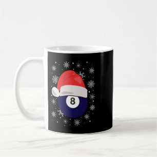 Christmas Billiard Cueball 8 With Santa Hat Coffee Mug