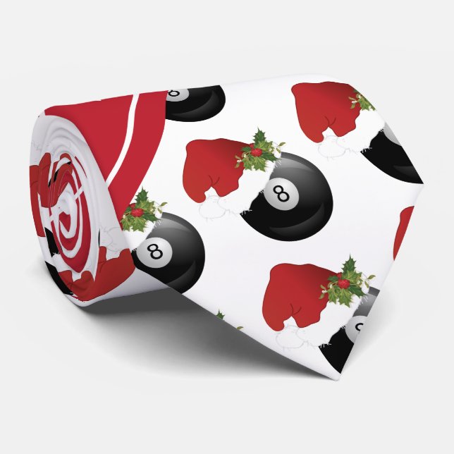 Christmas Billiard Design Tie (Rolled)