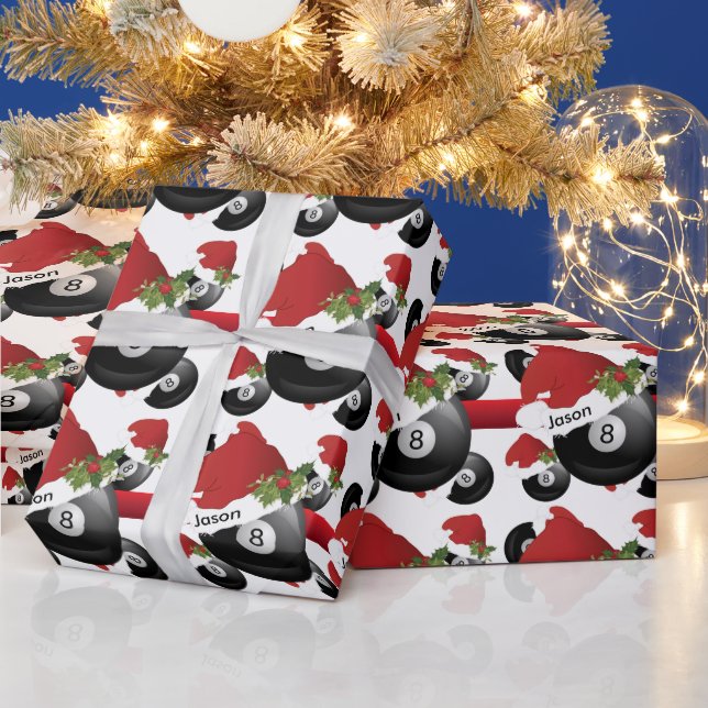 Christmas Billiard Pool Ball | DIY Text Wrapping Paper (Holidays)
