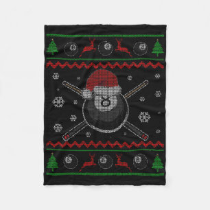 Christmas Billiards Pool Snooker Sport Player Funn Fleece Blanket
