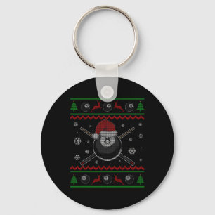Christmas Billiards Pool Snooker Sport Player Funn Key Ring