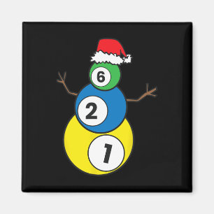 Christmas Billiards Snowman Kids Christmas Present Magnet