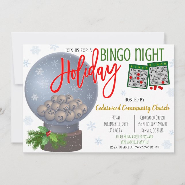 Christmas Bingo Night Party Invitation (Front)