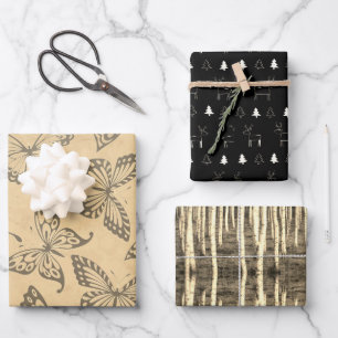 Christmas Birch Forest Fashion Ayasha Logo Wrapping Paper Sheet
