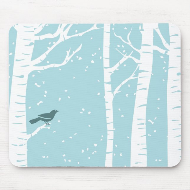 Christmas Birch Trees Mouse Mat (Front)
