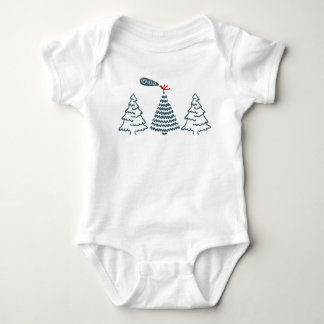 Christmas bird baby bodysuit