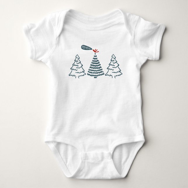 Christmas bird baby bodysuit (Front)