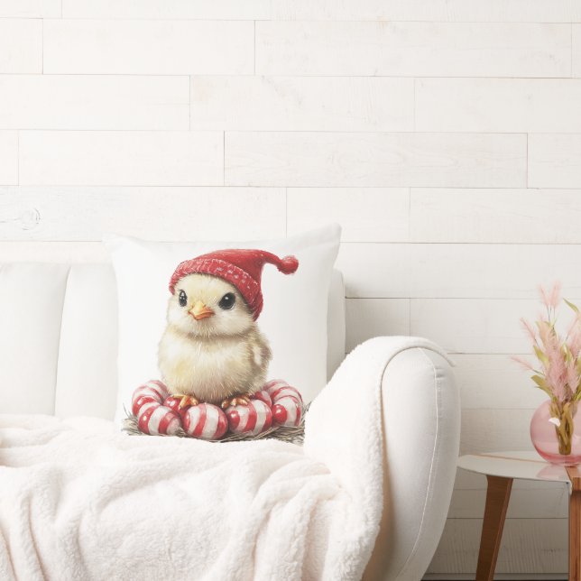 Christmas Bird on Peppermint Cushion (Couch)